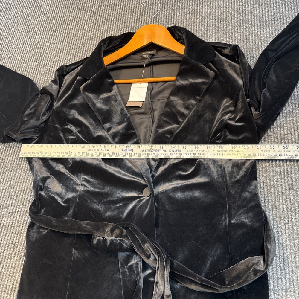 J Jill Velvet Blazer Womens Size XL Black Silk Blend One Button Pockets Elegant - Picture 6 of 8